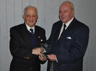 Max Lea MBE receives 50 year Long Service Award from Referees Society